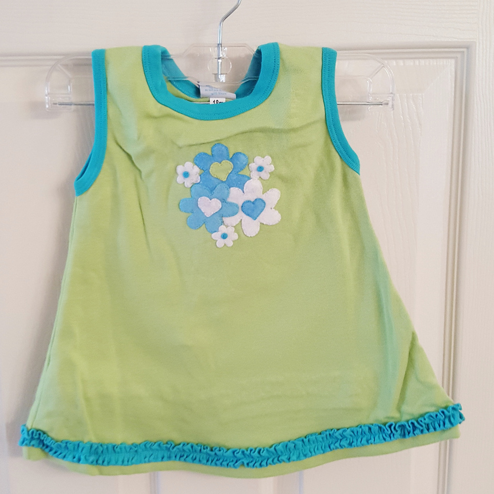Girls SHORT SET Flower NWT 2 Pc Green
